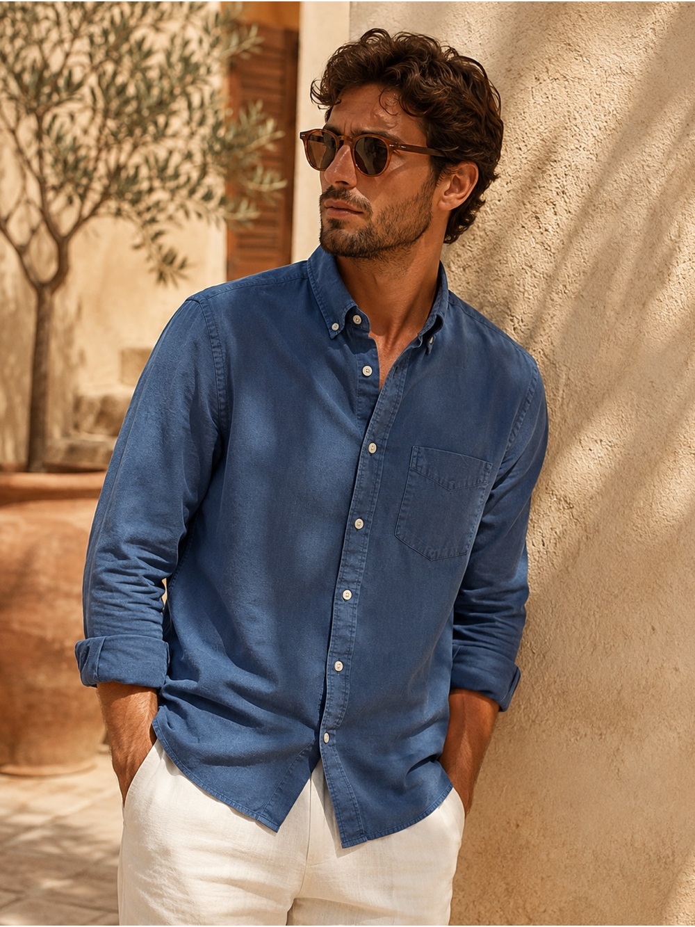 839. Old Navy Men's Indigo Button-Down Shirt